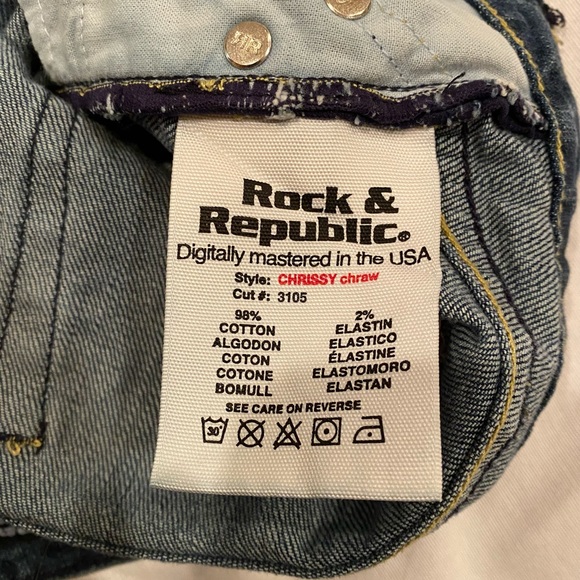 Rock & Republic ‘CHRISSY Chraw’ crop jeans / capris; “Cut #: 3105” - Picture 4 of 10